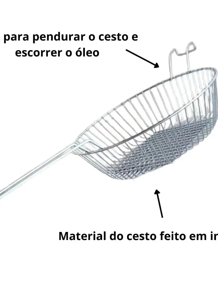 Cesto com alça da fritadeira.