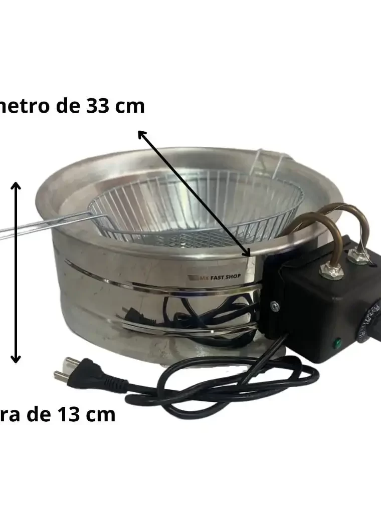 Dimensões da fritadeira elétrica para coxinha